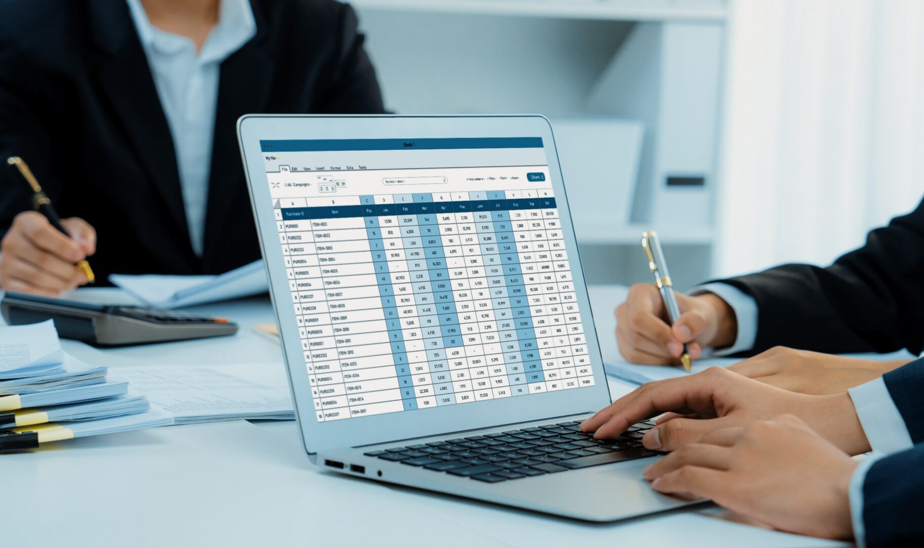 corporate-accountant-team-use-accounting-software-laptop-calculate-maximize-tax-refund-improve-financial-performance-base-financial-data-modern-business-accounting-shrewd